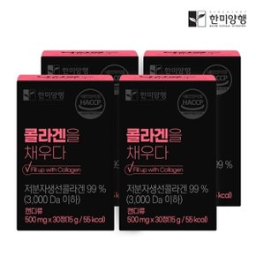 콜라겐을 채우다 먹는 저분자 피쉬 콜라겐 500mg 30정 4박스