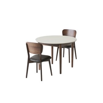  [추가할인][비밀혜택가]카르네 세라믹 원형식탁 2인세트 1000 브라운_체어2EA (옵션 택1)