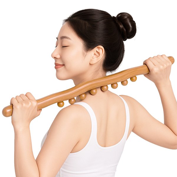 군살분해 롱롱 우드안마봉 림프절 순환 구슬지압 바디괄사 마사지스틱