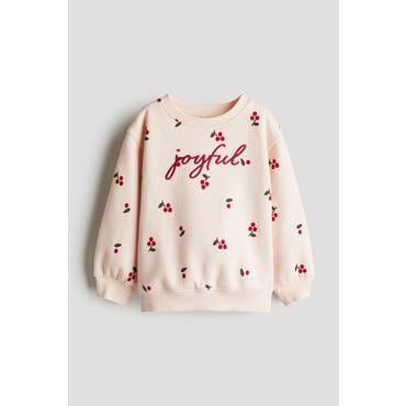 H&M 디자인 스웨트셔츠 라이트 베이지/Joyful 1216937007