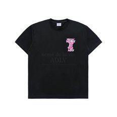 FUZZY FONT RABBIT SHORT SLEEVE T-SHIRT BLACK 퍼지폰트레빗 블랙  SSAFFR-BLK