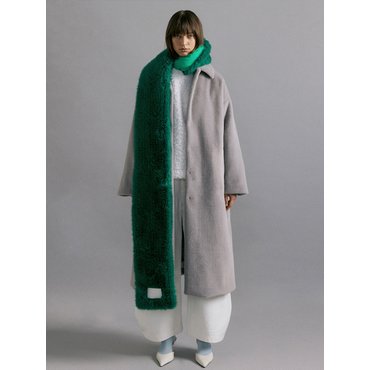 몰리올리 THEO 2way fur & padding long muffler [green]