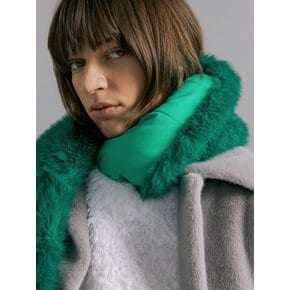 THEO 2way fur & padding long muffler [green]