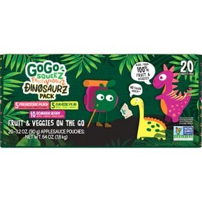 GoGo  squeeZ  20팩  GoGo  Squeez  과일  &  채소  디노  버라이어티  팩  스낵  팩  90.7g