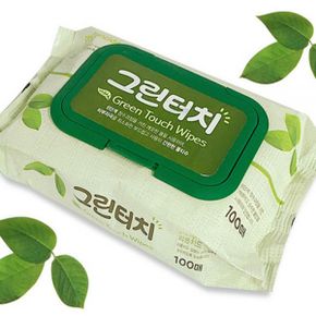 끈적임없는 산뜻한 피톤치드 그린터치 캡형 물티슈 100매