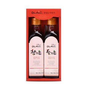 [공식품]공계순 국산 기름 2종 선물세트(들기름180ml/참기름180ml)쇼핑백 포함