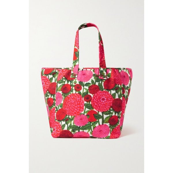 Reversible Printed Stretch-cotton Tote 레드