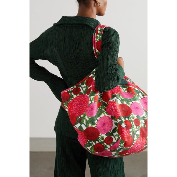 Reversible Printed Stretch-cotton Tote 레드