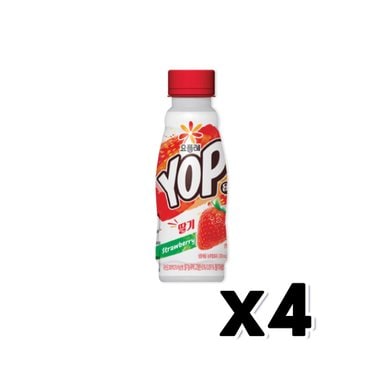  빙그레 요플레 욥 YOP 딸기 요구르트 200ml x 4개