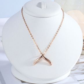 14K 18K 고급스러운 고래 꼬리 목걸이 펜던트 럭셔리 데일리 금 여자 친구 선물 생일 고급