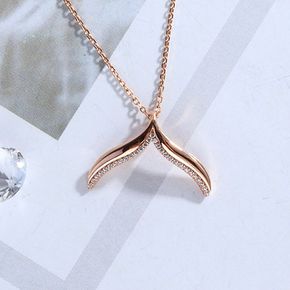 14K 18K 고급스러운 고래 꼬리 목걸이 펜던트 럭셔리 데일리 금 여자 친구 선물 생일 고급