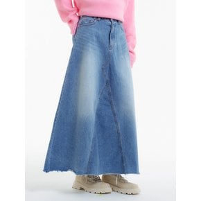 플레어 데님 롱 스커트 블루_FLARE DENIM LONG SKIRTS