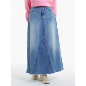 플레어 데님 롱 스커트 블루_FLARE DENIM LONG SKIRTS