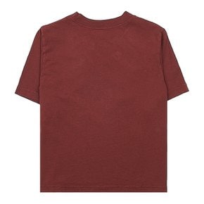 HOTEL CROPPED T SHIRT MAROON WHITE 여성 로고 프린트 크롭 티셔츠