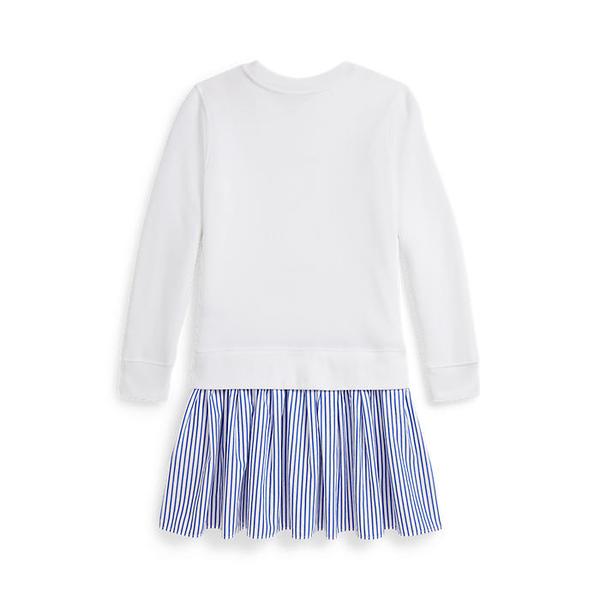 폴로 키즈 여아 7-16세 폴로 베어 스트라이프 스커트 플리스 드레스(CWPODRSG3D21117100)