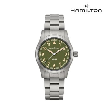 해밀턴 [공식] 해밀턴 카키필드 쿼츠 38mm 그린 다이얼 브레이슬릿 시계 H69401160