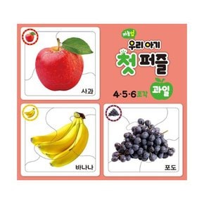 지능업 우리아기 첫 퍼즐 : 과일 (4.5.6조각)  : 사과 / 바나나 / 포도