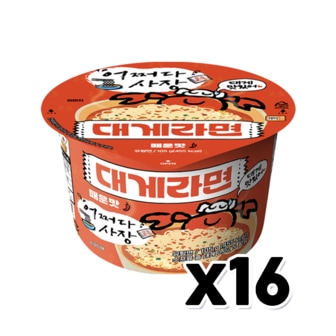  어쩌다사장 대게라면 매운맛 큰컵 큰사발 105g x 16개 1박스