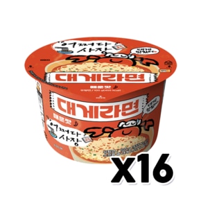 어쩌다사장 대게라면 매운맛 큰컵 큰사발 105g x 16개 1박스