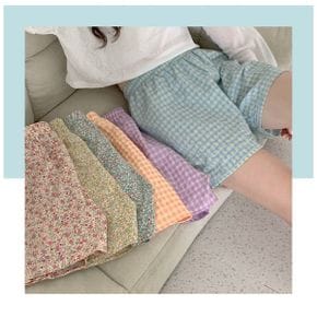 파자마 반바지 7color 여름 이너 밴딩 속바지 홈웨어 체크 플라워 팬츠_P430531251