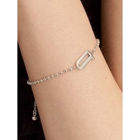 [Ib314]Signature Silver Bracelet