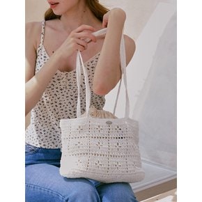 No.213 / Lily Metallic Crochet Big Shoulder Bag _ Aurora