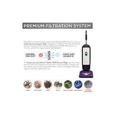 Supervacuums 디럭스 헤파 진공백 Riccar Supralite R10S R10D R10P R10 SAND용