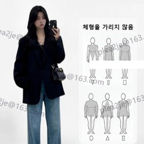 구김 걱정 없는 클래식 여성 빅사이즈 봄자켓 얇고 심플한 드레이프 자켓