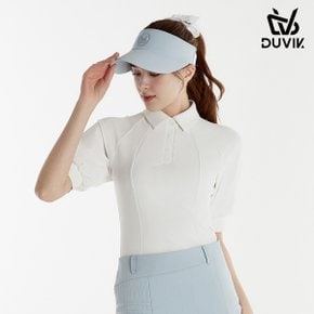 [SSG특가] 듀빅 여성 퍼프 소매 슬림핏 Y카라 티셔츠 DE2WTS122WH