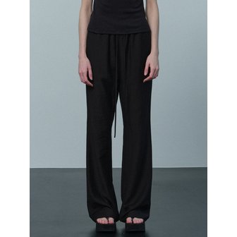 LE sheer slim fit banding pants (black)