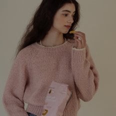 Alpaca coloring knit top_Pink