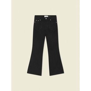 VOL2257 04 CORD KICK FLARE PANTS NOIR