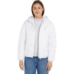 영국 타미힐피거 패딩 Tommy Jeans Women Quilted Tape Hood Puffer Ext Padded Jackets White M