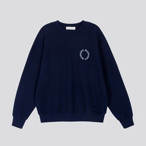 round logo sweat shirt - navy