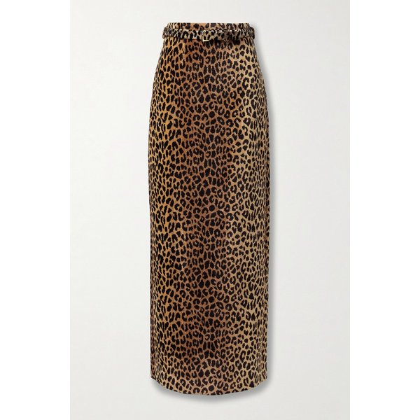 아담 립스 레오파드 프린트 시에닐 맥시 스커트 46376663162909543