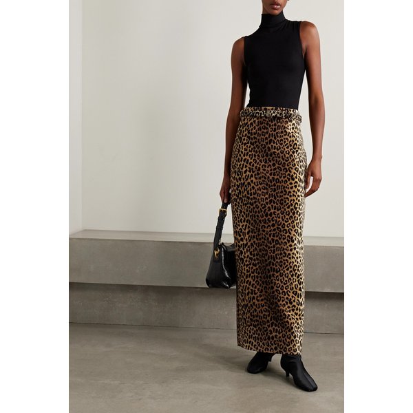 아담 립스 레오파드 프린트 시에닐 맥시 스커트 46376663162909543