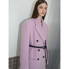 Bucle alpaca long coat_Lilac