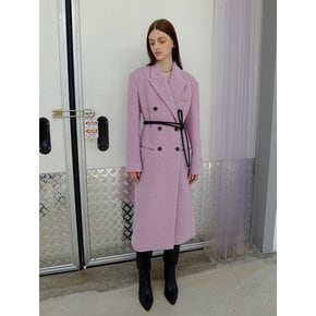 Bucle alpaca long coat_Lilac