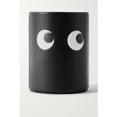 Eyes Printed Textured-leather Pencil Pot 블랙