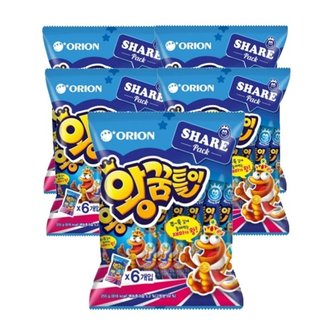  오리온 왕꿈틀이 사워꿈틀이 255g(6p) x 5 / 과일맛 젤리