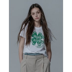 VINTAGE CLOVER TSHIRT_WHITE GREEN