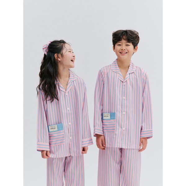26 s/s Silk Fit Maison pink Kids Long-Sleeved Pajamas Set