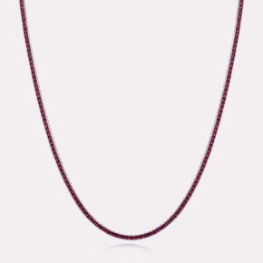 Ruby Color Tennis Necklace GSKB102NWR420