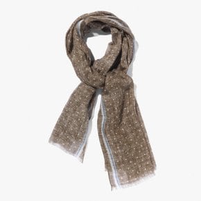 파올로 알비자티 스카프 PRINTED LINEN SCARF (DOT) OLIVE AZD1M80001A94