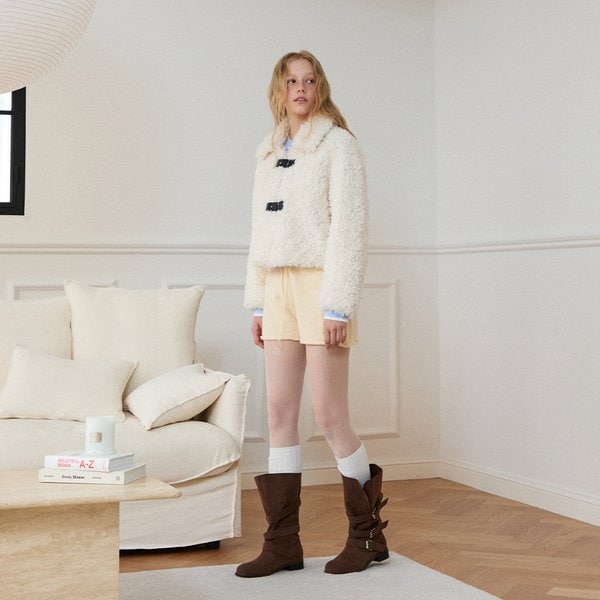 [시흥점] 여성  페이크 부클 퍼 장식 자켓(ER4OFJ51)