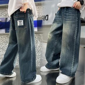 후앤데님와이드팬츠 초등 남아 주니어 통청바지 봄가을 긴바지 초등여아 청바지_P396522717