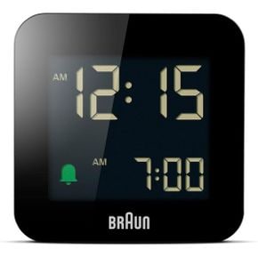 영국 브라운 탁상시계 Braun 디지털 travel alarm clock with snooze compact size negative LCD