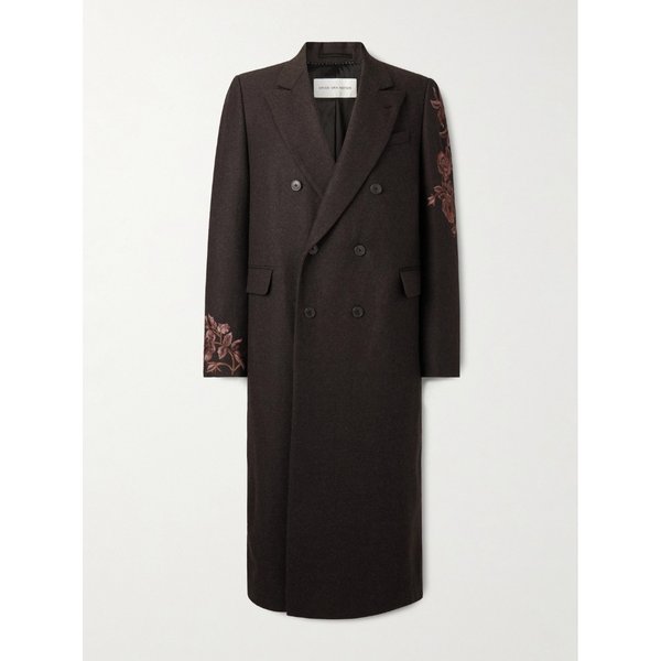 더블브레스트 자수 울 플란넬 코트 46376663162946558