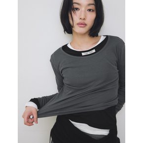 [1st REORDER] LONG SLEEVE T-SHIRT [CHARCOAL]
