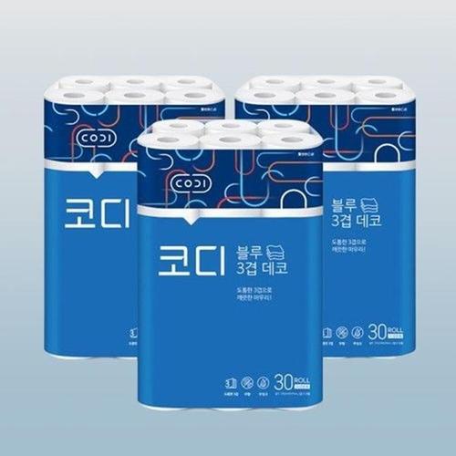 [잘풀리는집] 코디 블루 3겹 데코 27m 90롤(1)